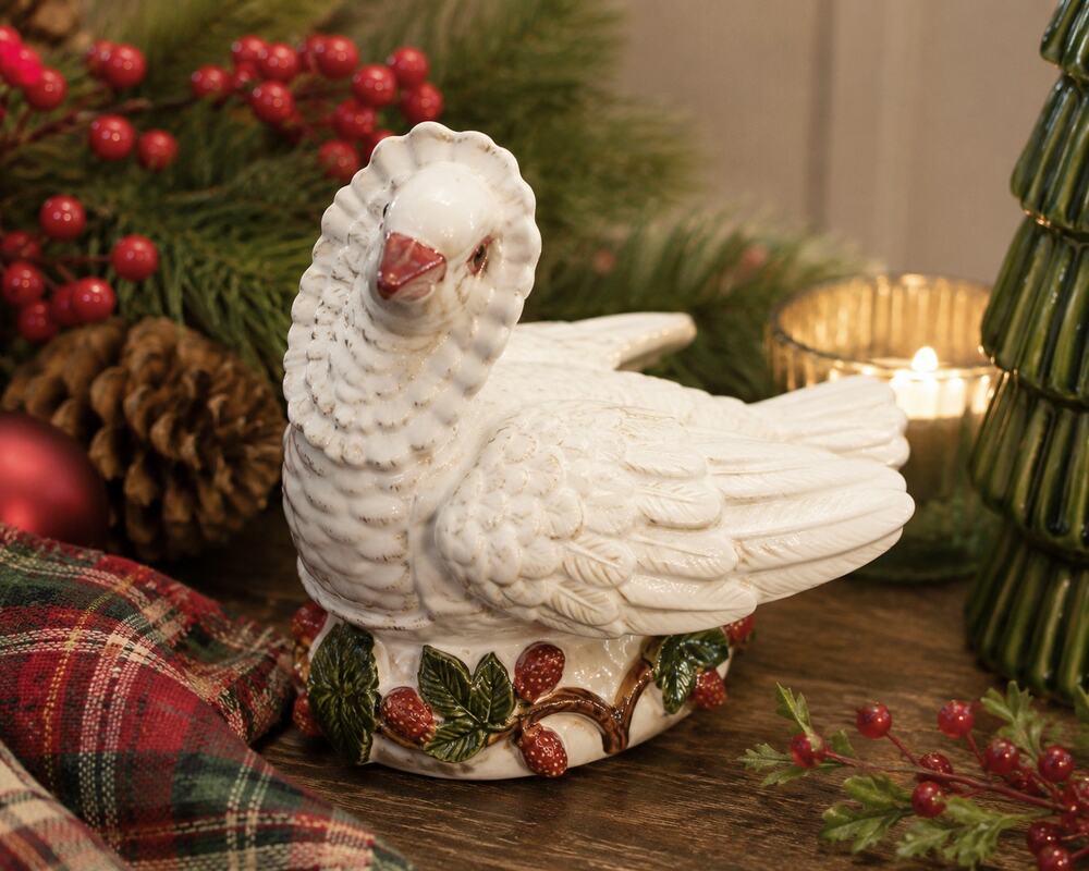 Vintage Ceramic Turkey Trinket Box Covered Candy Dish Japanese Thanksgiving